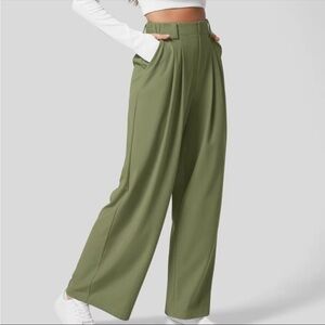 HALARA Wide Leg Pants - Olive Green